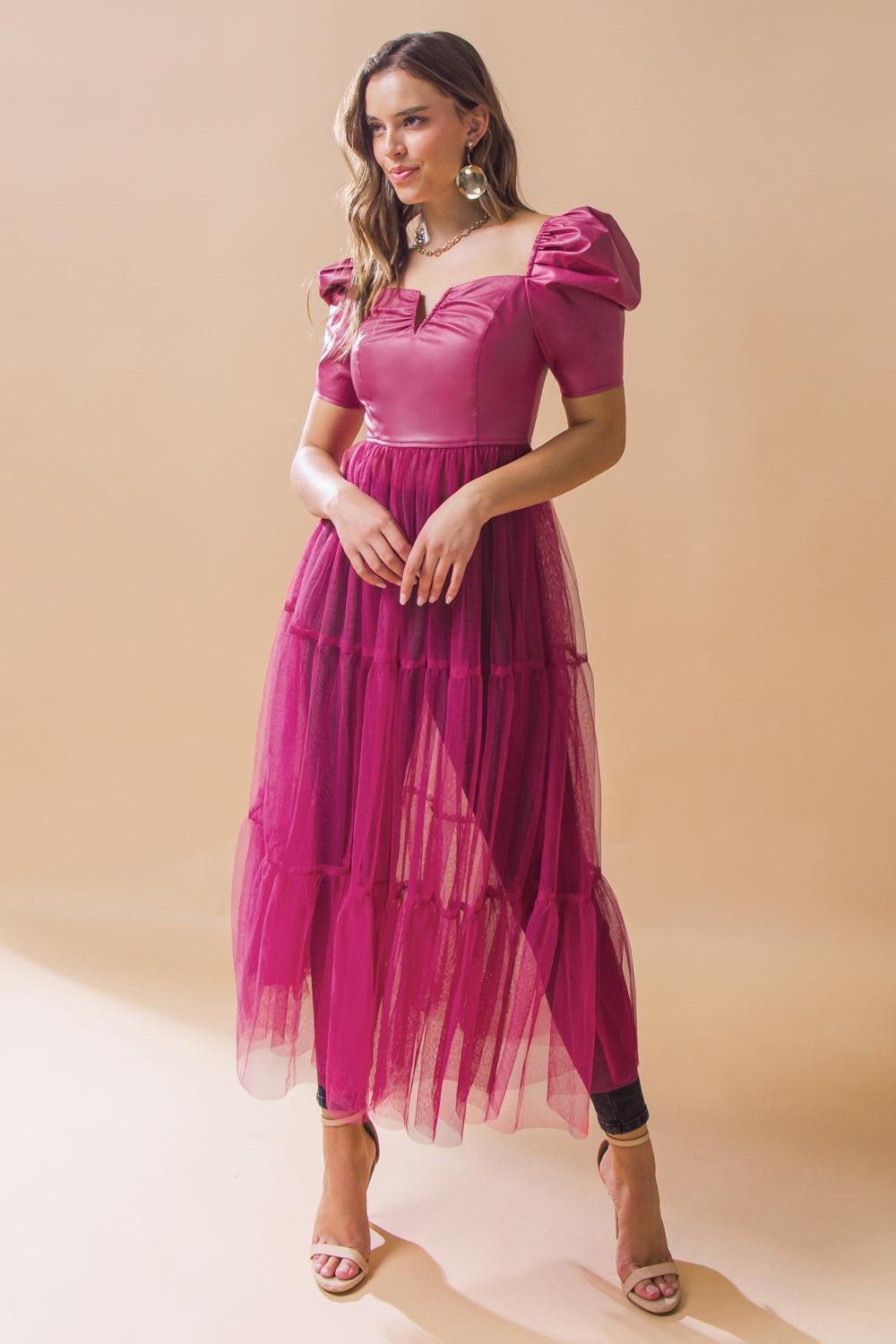 Enduring Love Maxi Top With Square Neckline V Cutout Puff Sleeves
