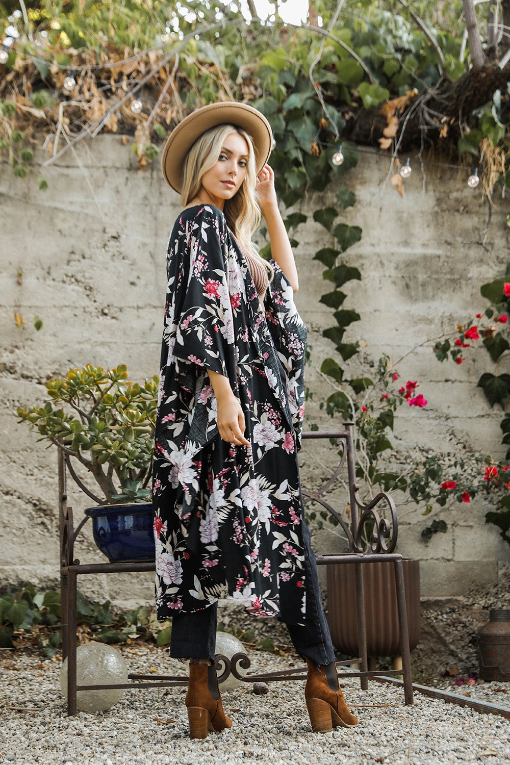 Floral Butterfly Sleeve Kimono-Soul Flow Apparel