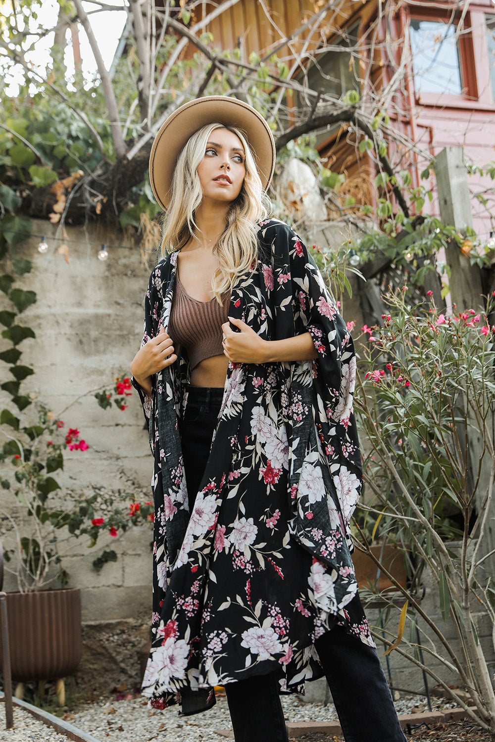Floral Butterfly Sleeve Kimono-Soul Flow Apparel