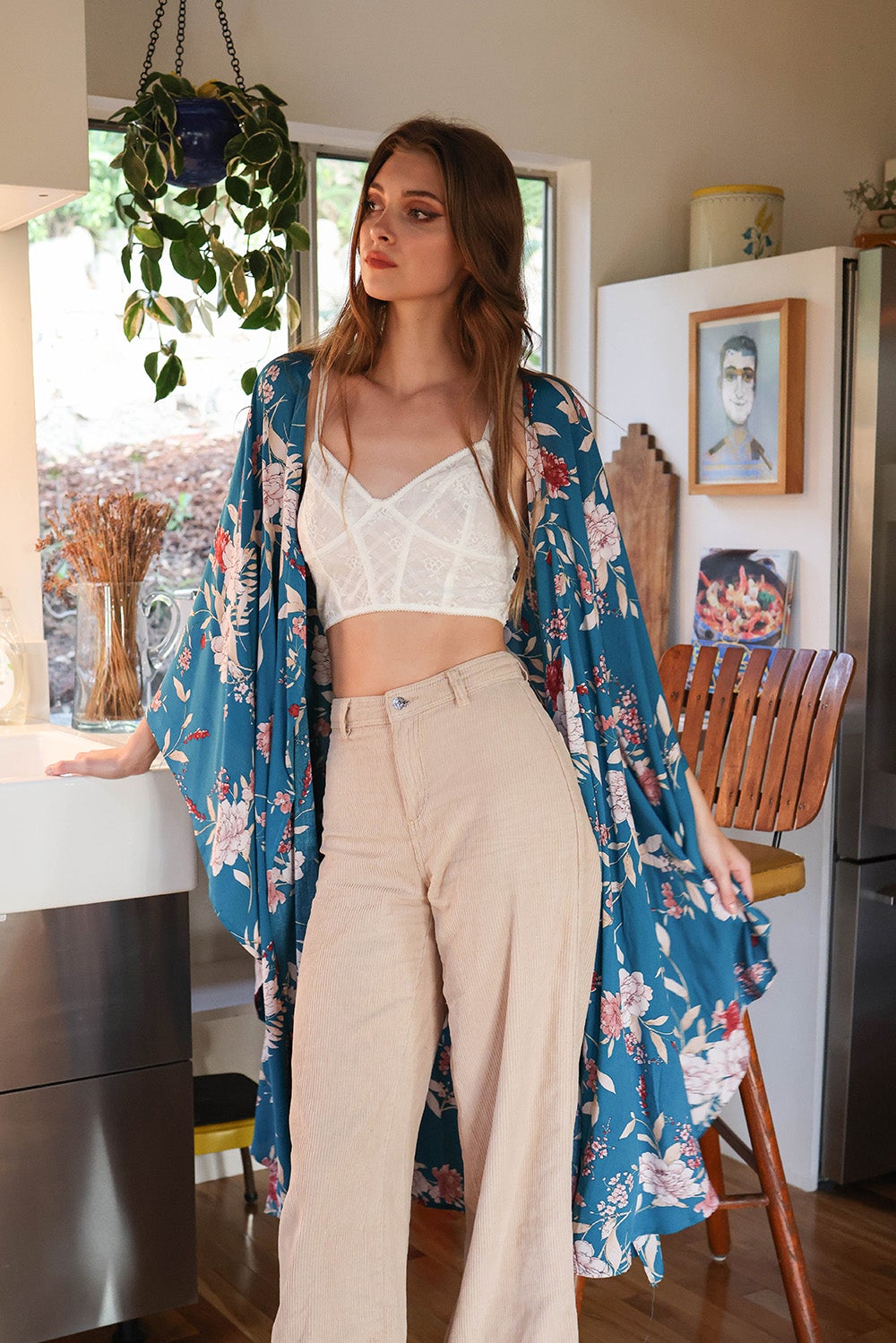 Floral Butterfly Sleeve Kimono-Soul Flow Apparel