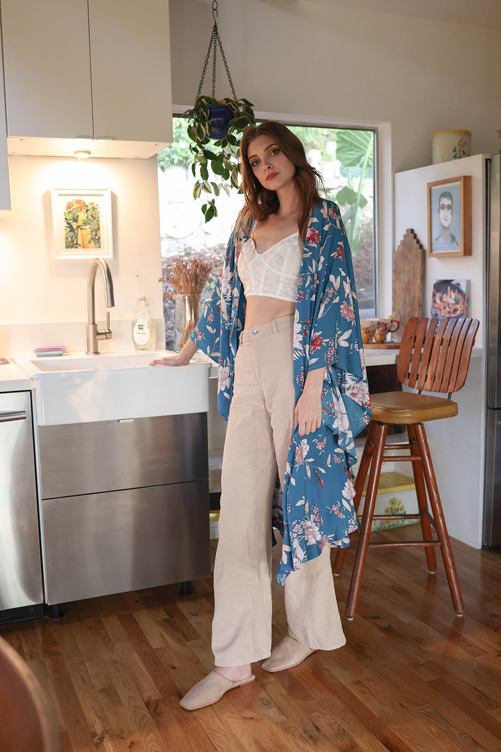 Floral Butterfly Sleeve Kimono-Soul Flow Apparel