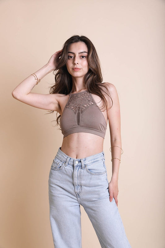 Floral Cutout Seamless High Neck-Soul Flow Apparel