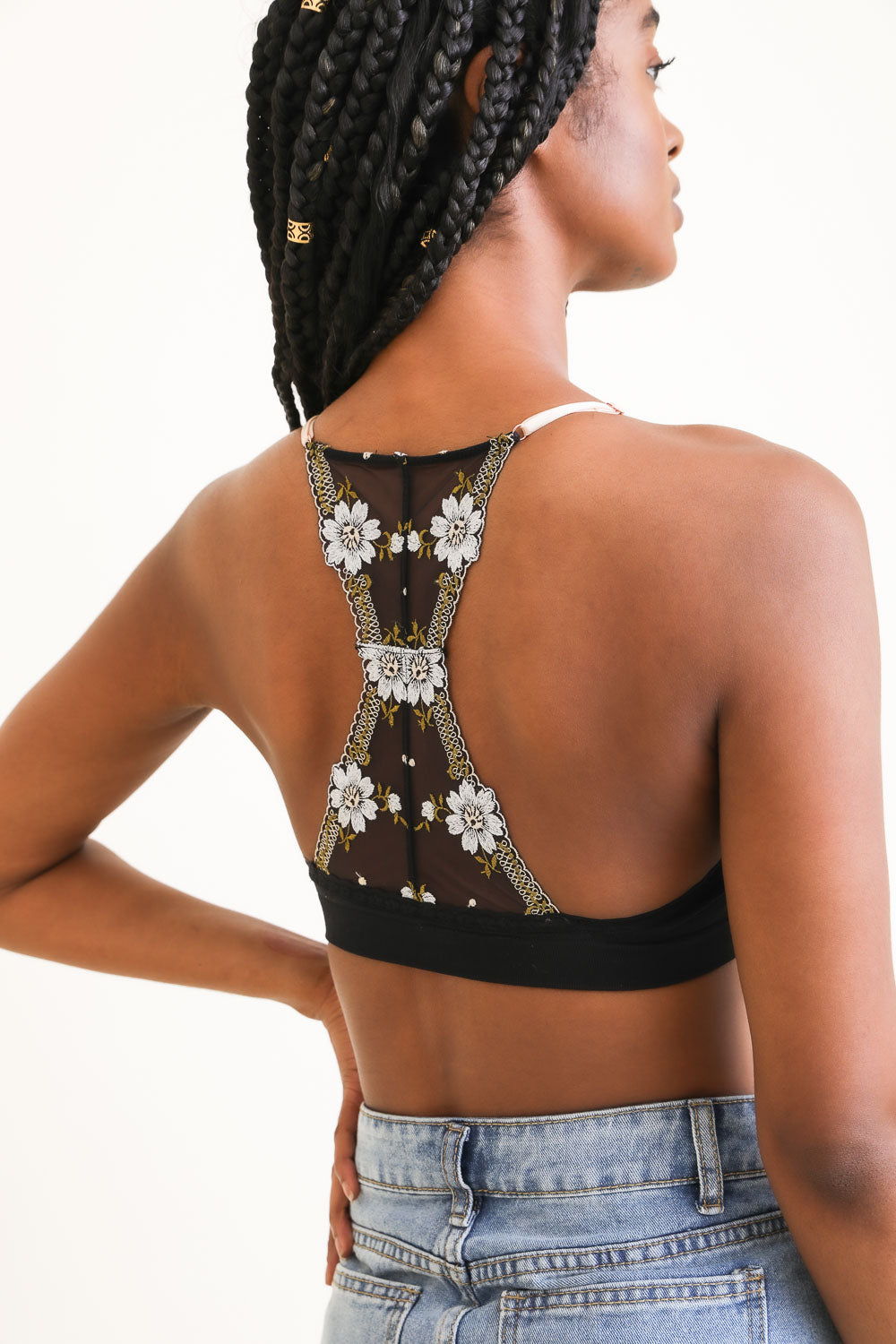 Spring Floral Lattice Bralette – Romantic Lace Finish-Soul Flow Apparel