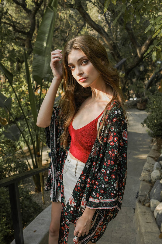 Kimono - Blossom Tie Front Kimono Wrap