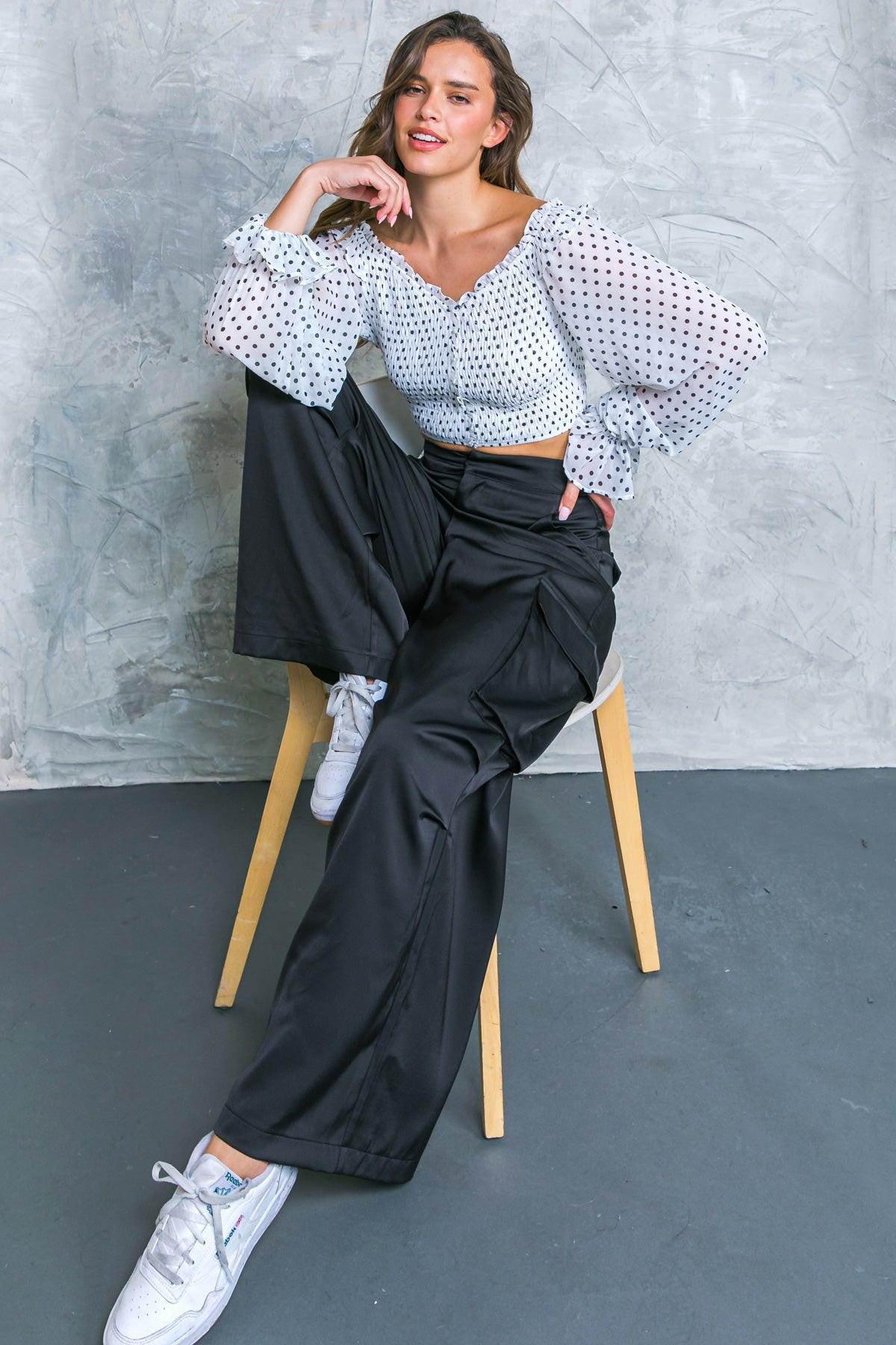 Graceful Movements Wide Leg Pants With Pockets For Everyday Wear