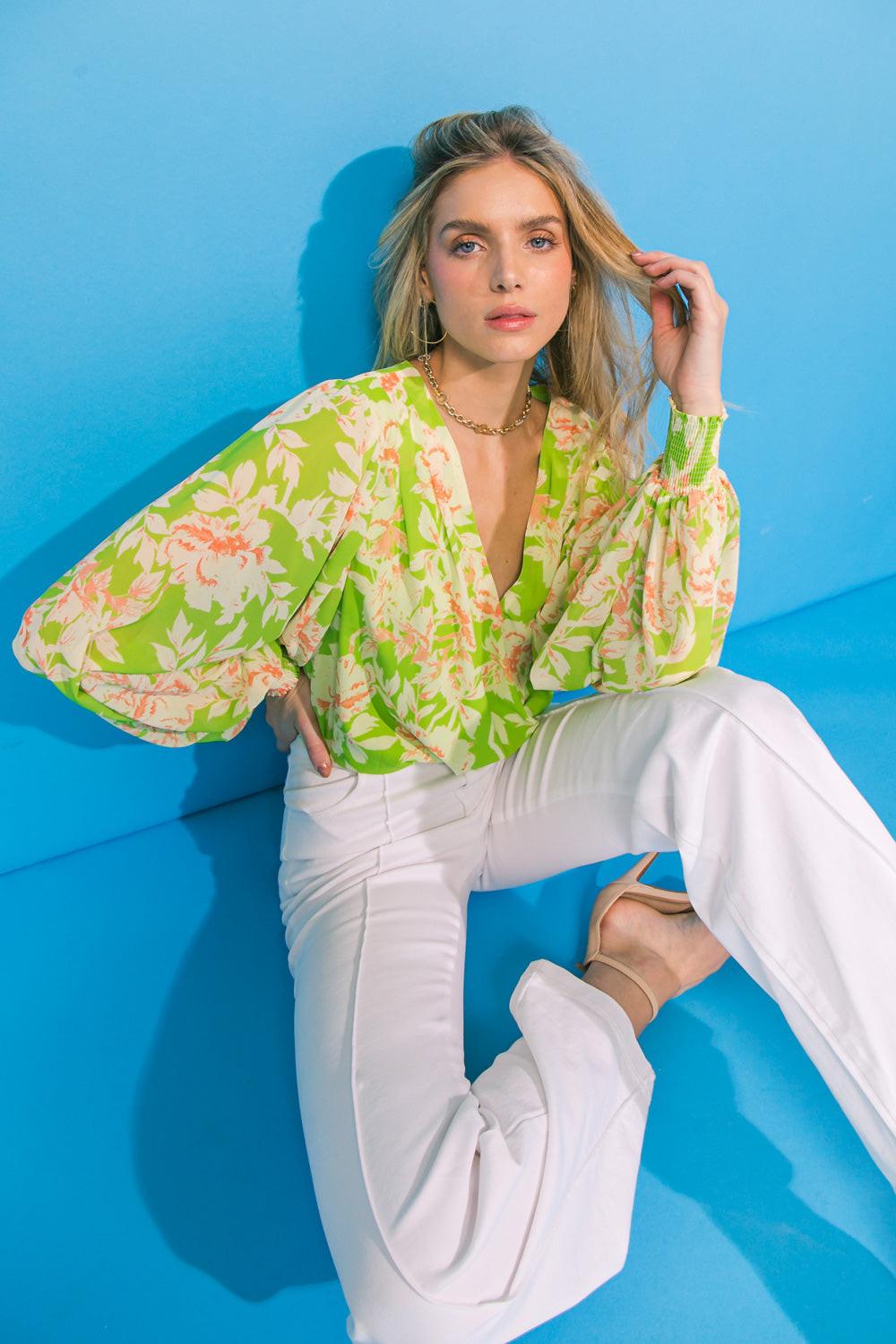 Sweet Nothings Woven Bodysuit With Surplice Neckline And Snap Closure