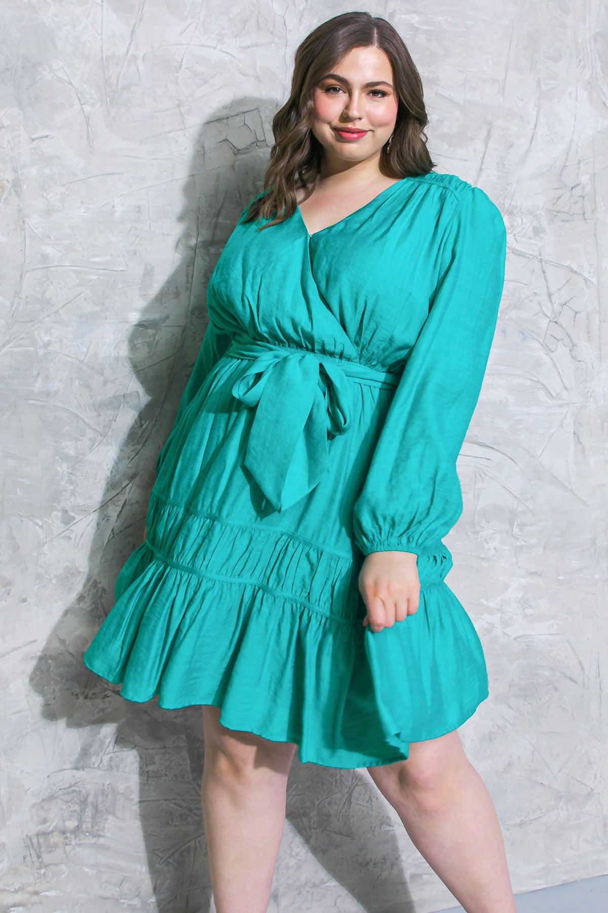 Catch The Wind Woven Mini Dress With V Neck Peasant Sleeves And Back Zipper