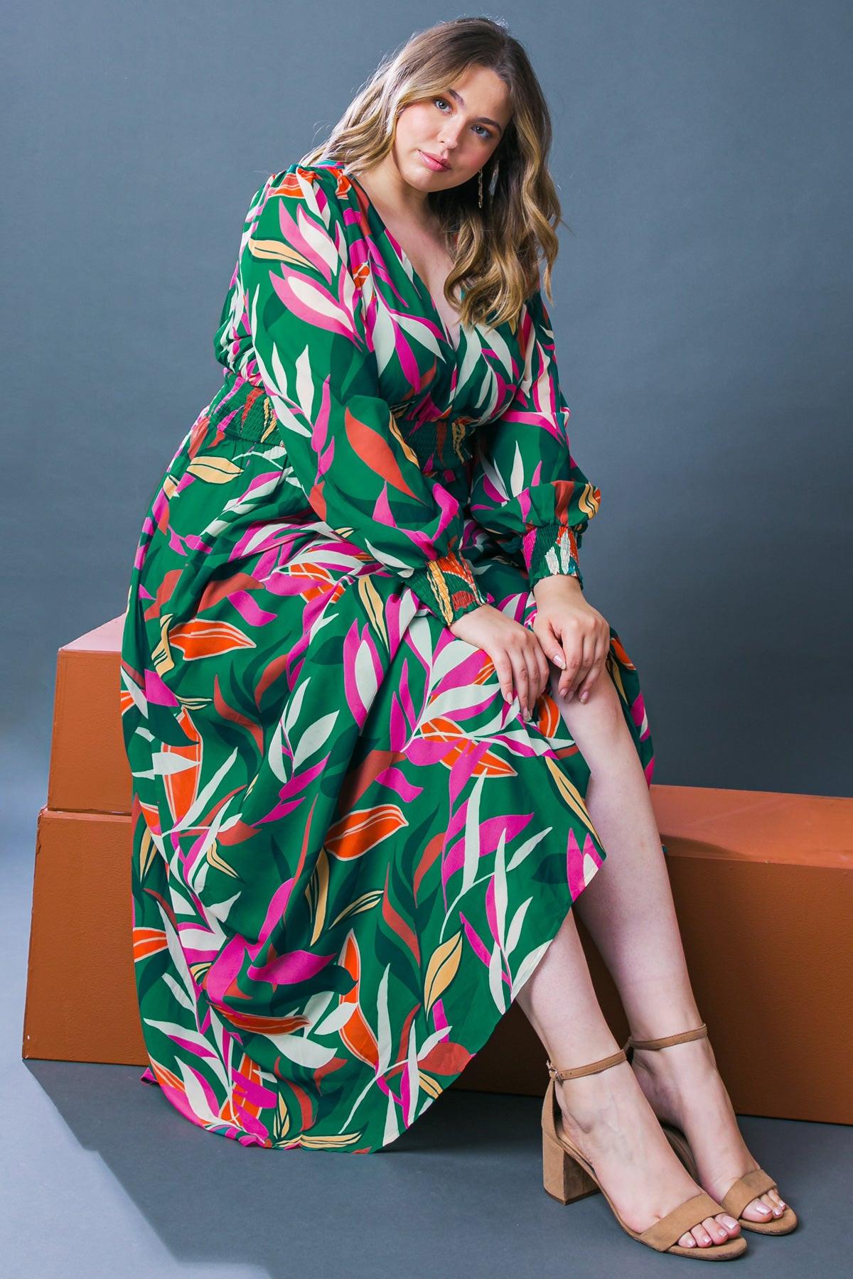 Gone Coastal Woven Maxi Dress With V Neckline Peasant Sleeves Smocked Waist