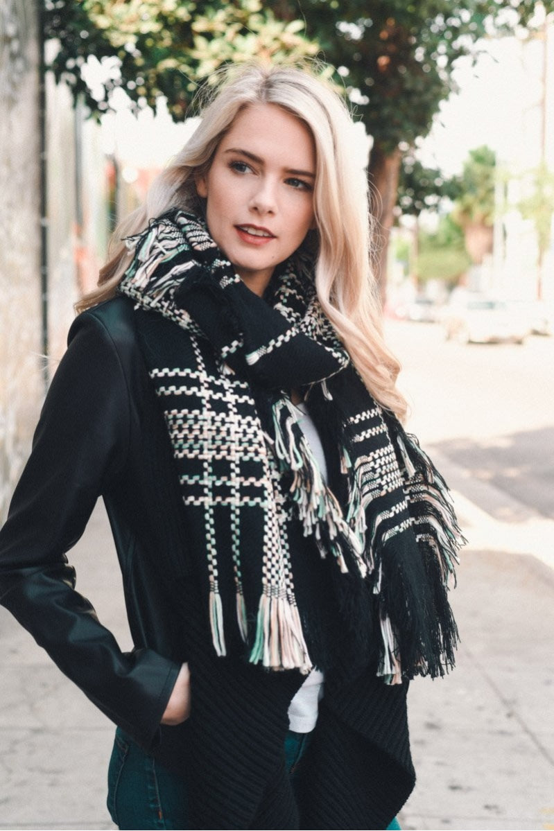 Frayed Tartan Plaid Scarf-Soul Flow Apparel