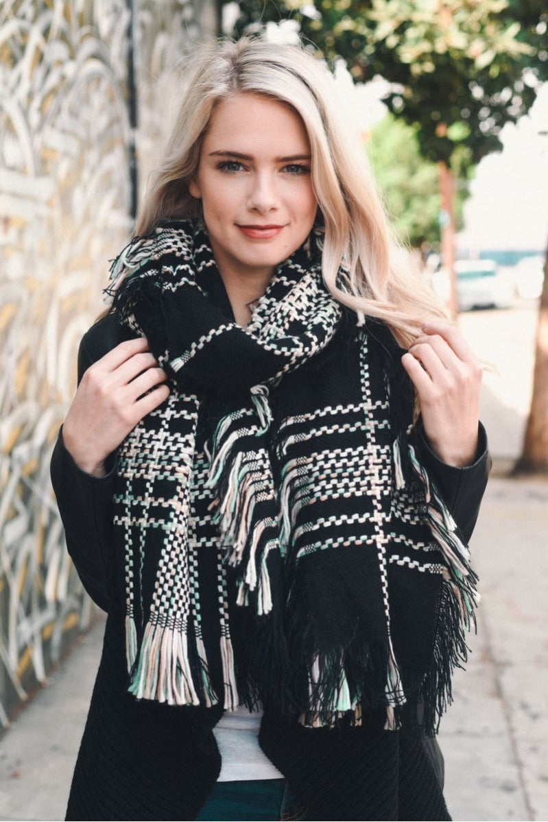 Frayed Tartan Plaid Scarf-Soul Flow Apparel