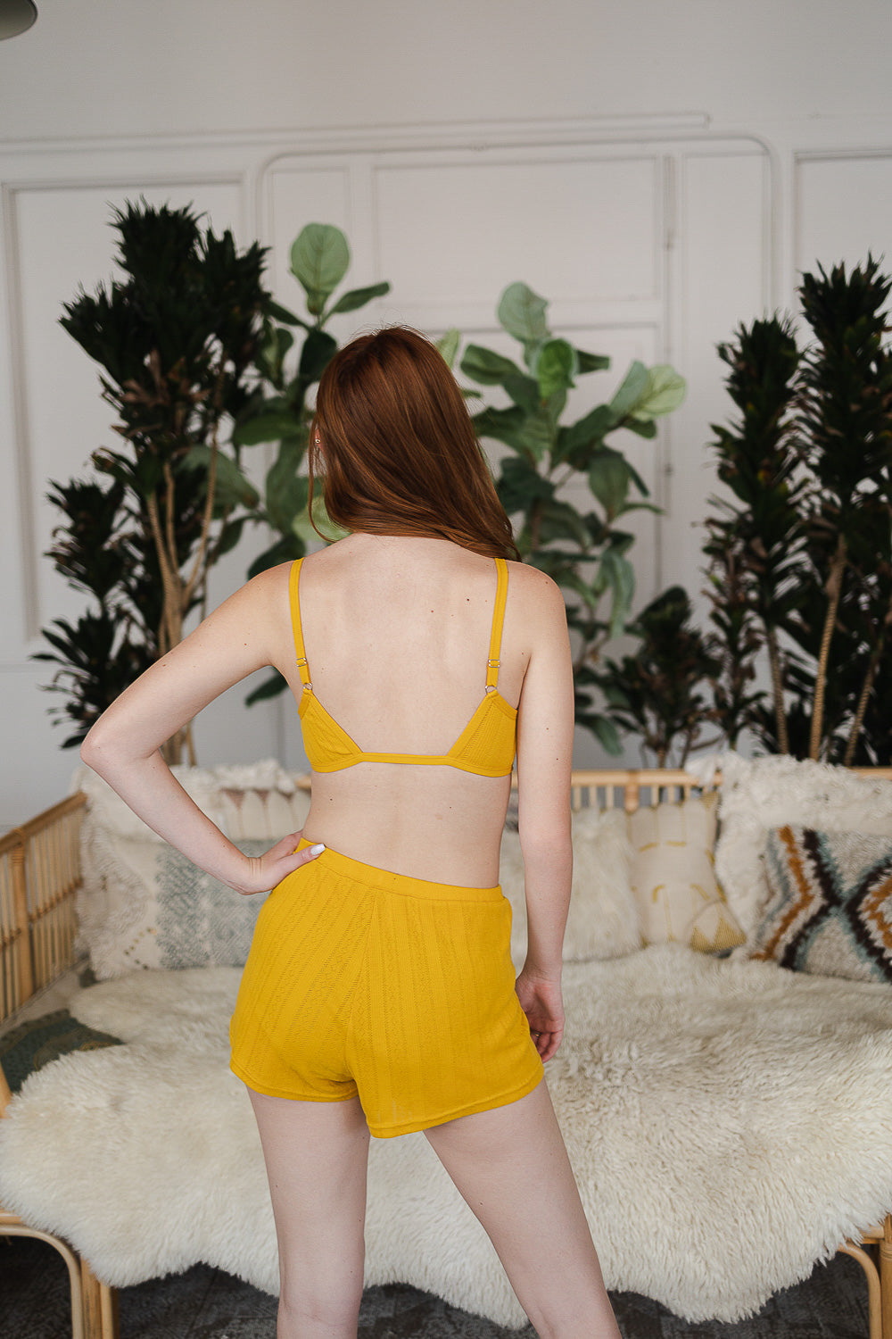 Front Snap Pointelle Lounge Shorts-Soul Flow Apparel