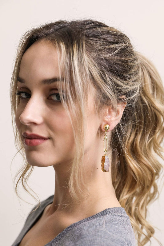 Gem Stone Fashion Earrings-Soul Flow Apparel