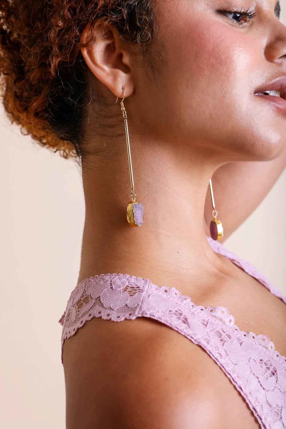 Gemstone Drop Earrings-Soul Flow Apparel