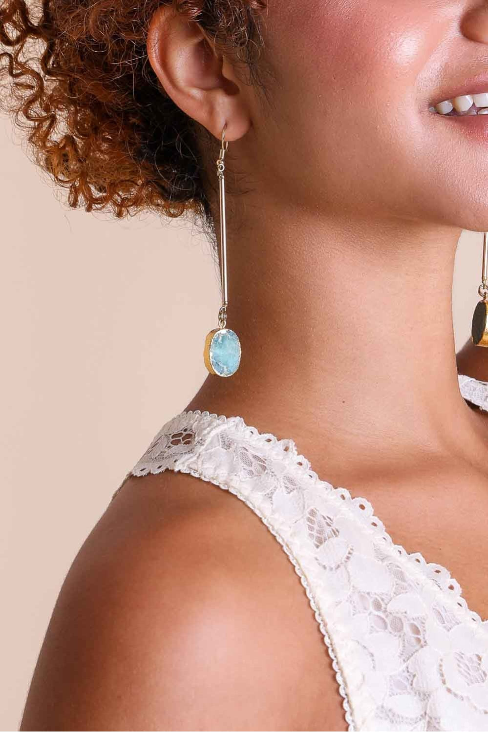 Gemstone Drop Earrings-Soul Flow Apparel