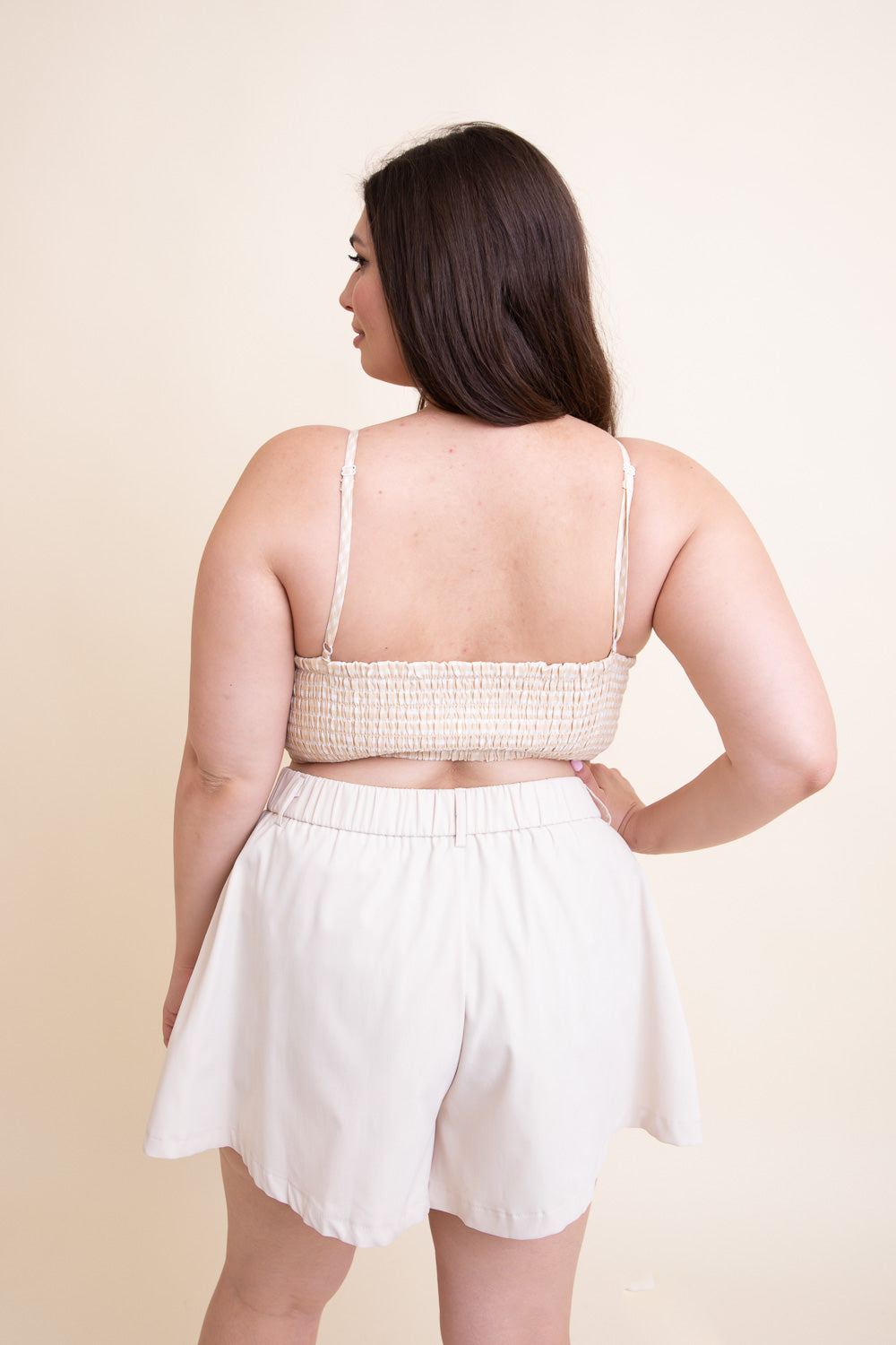 Gingham Smocked Bralette Plus-Soul Flow Apparel
