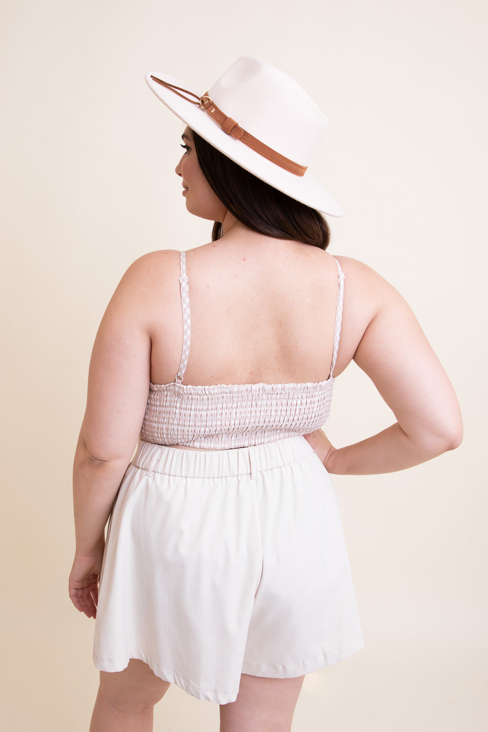 Gingham Smocked Bralette Plus-Soul Flow Apparel