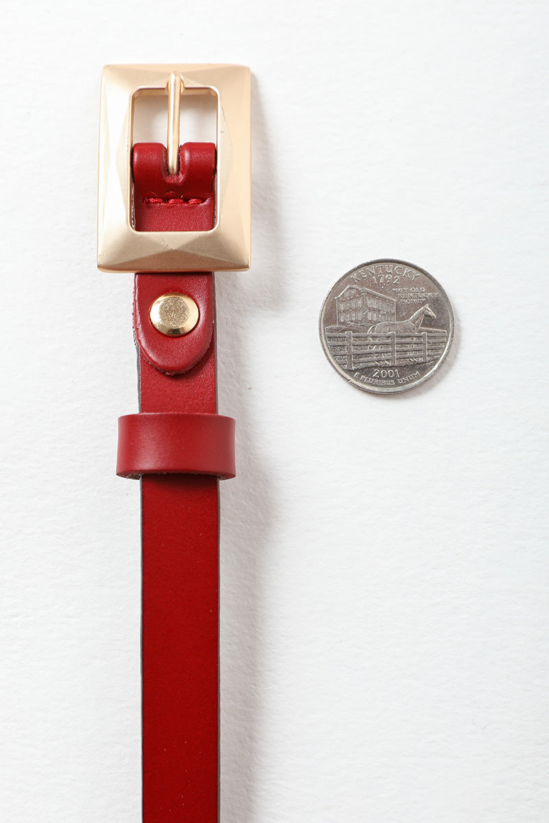 Gold Buckle Skinny Belt – Chic and Elegant-Soul Flow Apparel