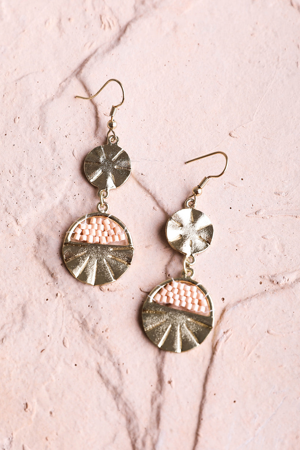 Golden Sunburst Drop Earrings-Soul Flow Apparel