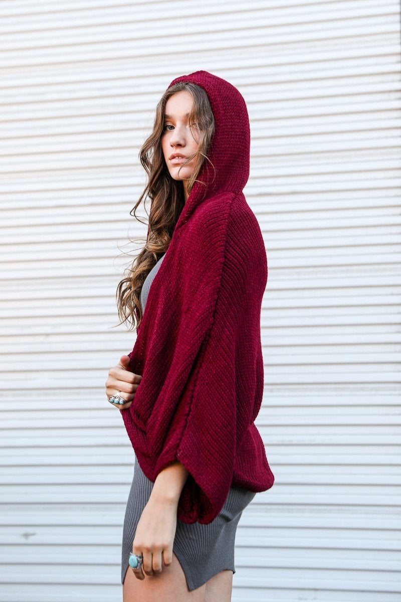 Hooded Rib Knit Cardigan-Soul Flow Apparel