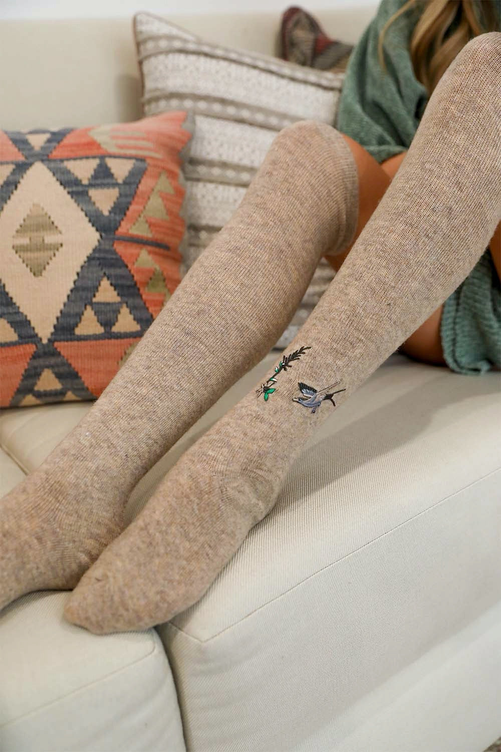 Hummingbird Knee High Socks-Soul Flow Apparel