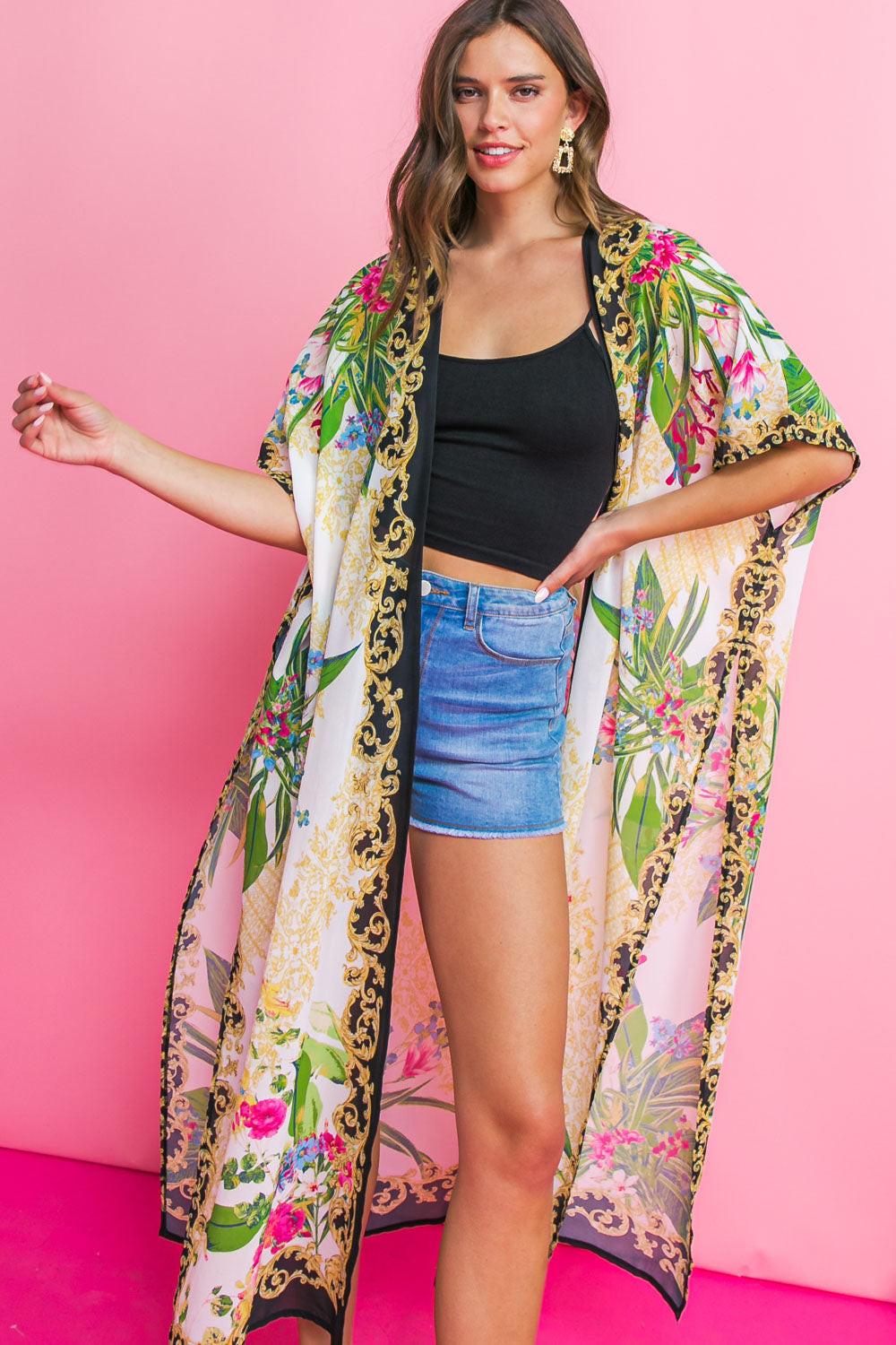 Morro Bay Printed Woven Maxi Cover Up With Side Slit