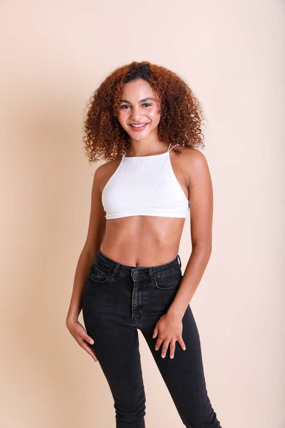 Leto Collection White Bralette Highlighting a Chic Style as a boho crop top for women