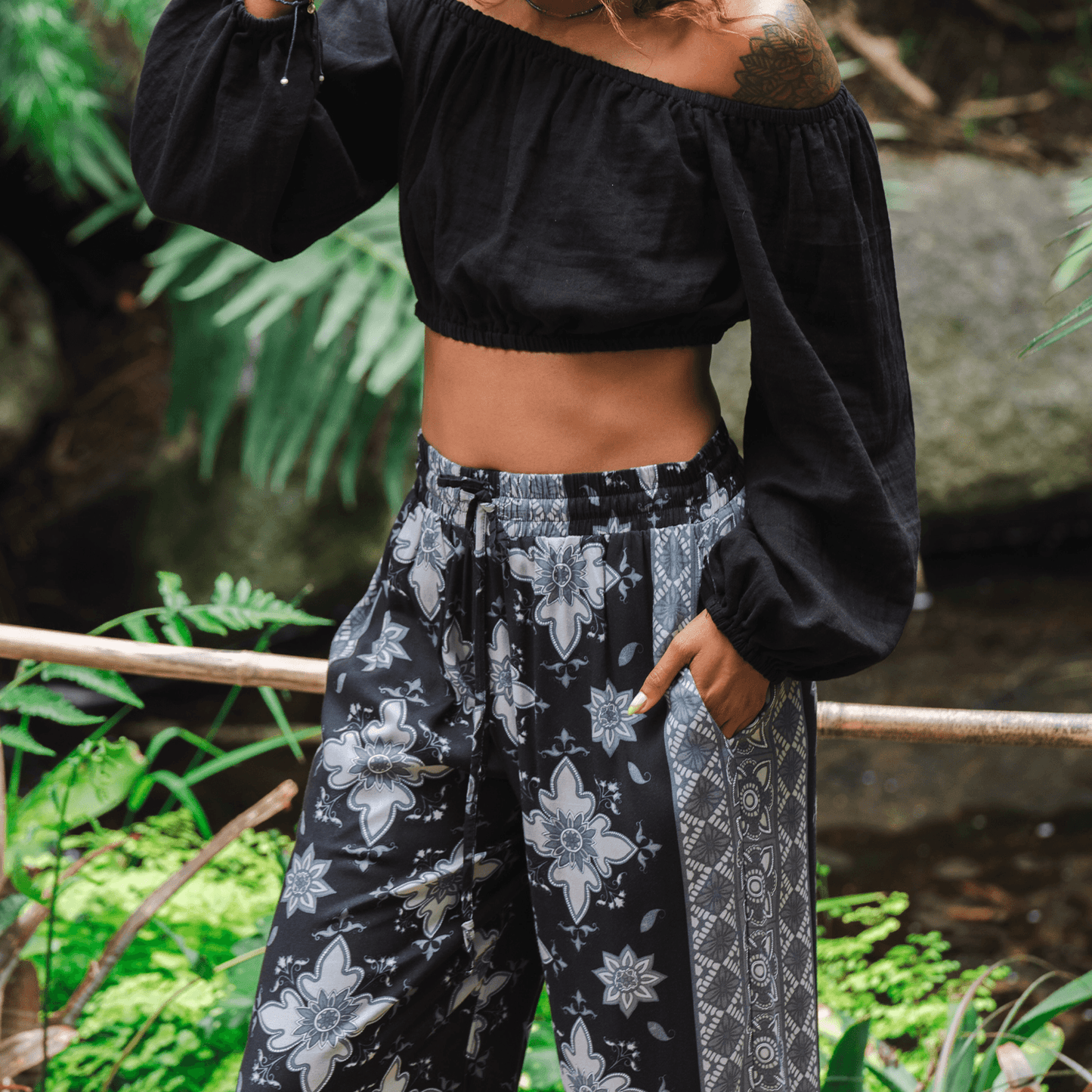 Khao Sok Wide Leg Drawstring Pants