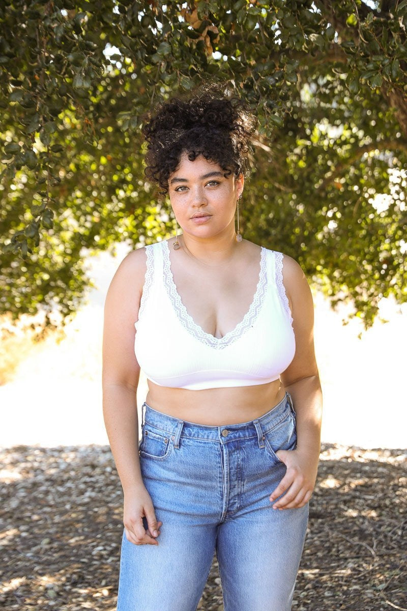 Lace Trim Padded Bralette-Soul Flow Apparel