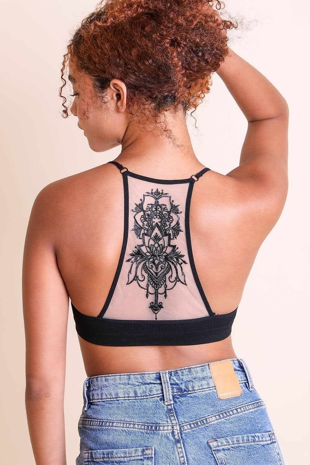 Tattoo Back Bralette – Seamless Design with Mesh Detail-Soul Flow Apparel