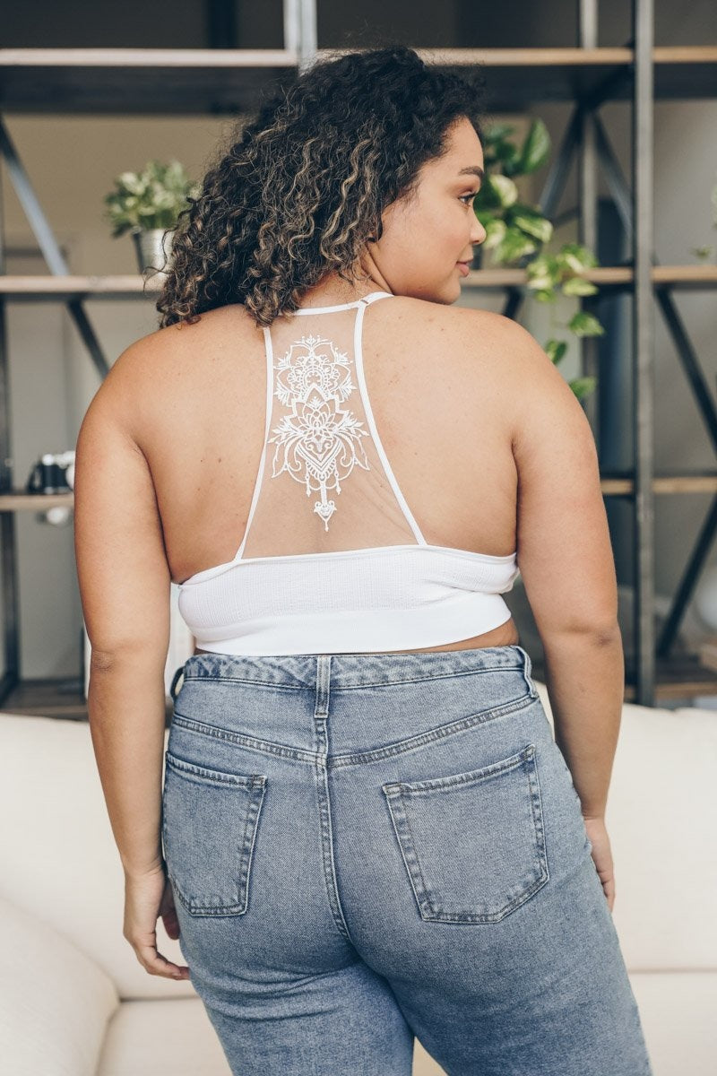 Tattoo Back Bralette – Seamless Design with Mesh Detail-Soul Flow Apparel