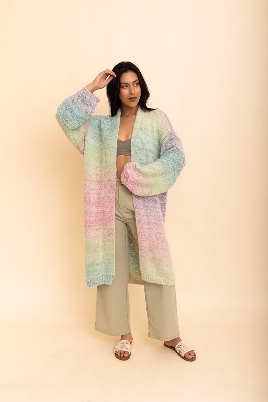 Lounge Around Longline Ombre Cardigan-Soul Flow Apparel