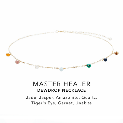 Master Healer 2mm + Dewdrop Necklace Stack
