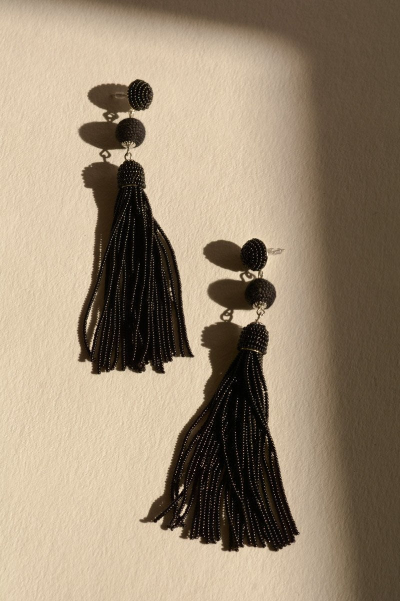 Mini Bead Tassel Earrings-Soul Flow Apparel