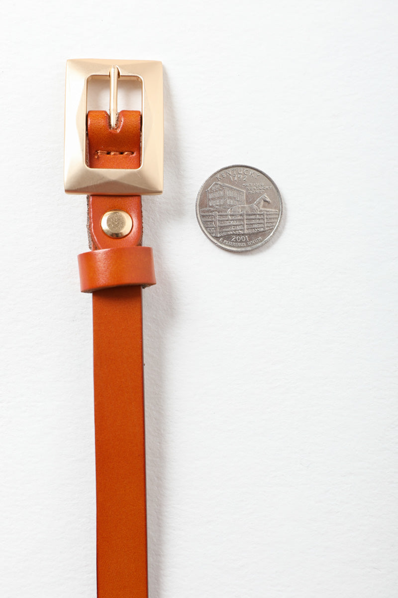 Gold Buckle Skinny Belt – Chic and Elegant-Soul Flow Apparel