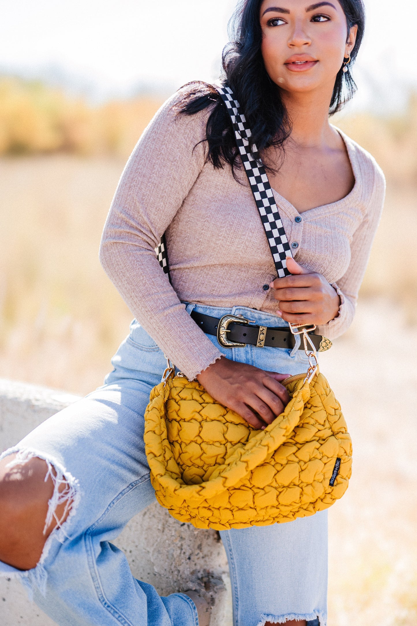 Alyssa Quilted Convertible Bag-Soul Flow Apparel