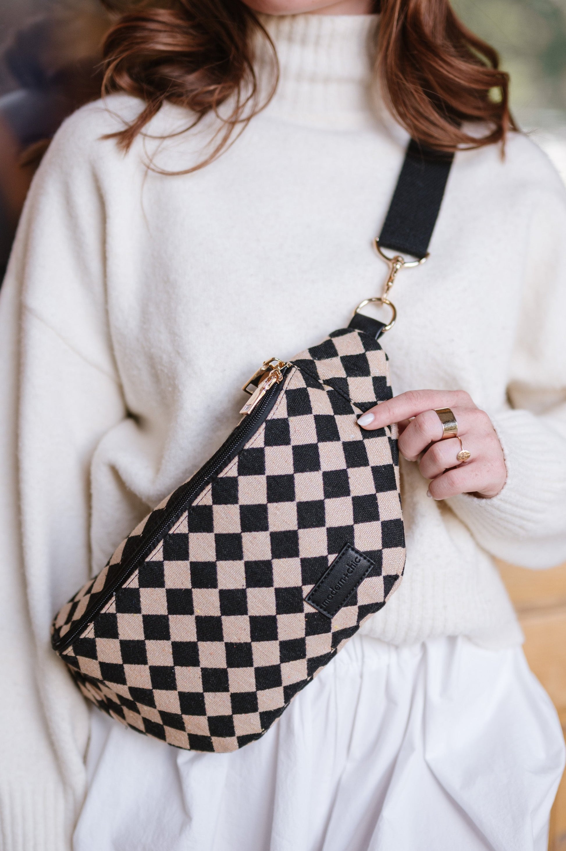 Avril Checkered Belt Bag-Soul Flow Apparel