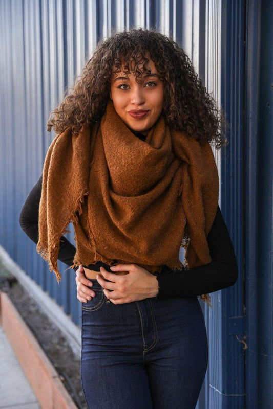 Soul Flow Apparel | Boho Mohair Square Blanket Scarf