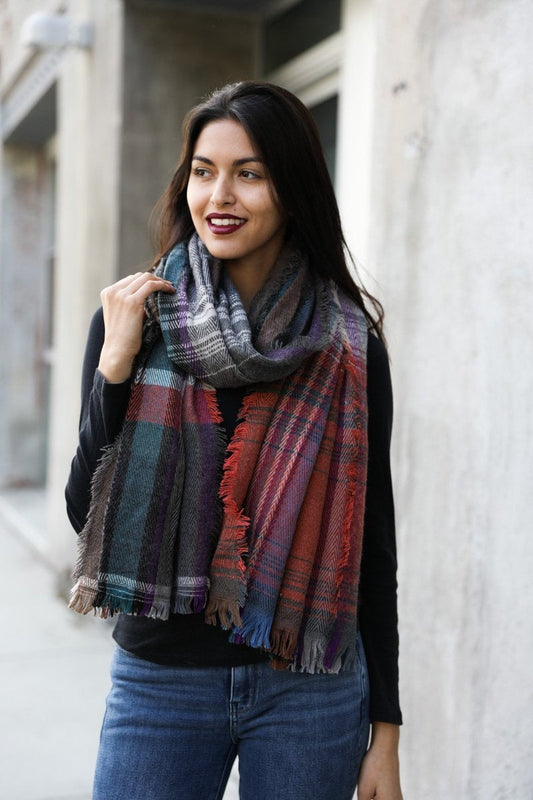 Soul Flow Apparel | Boho Multicolor Plaid Scarf