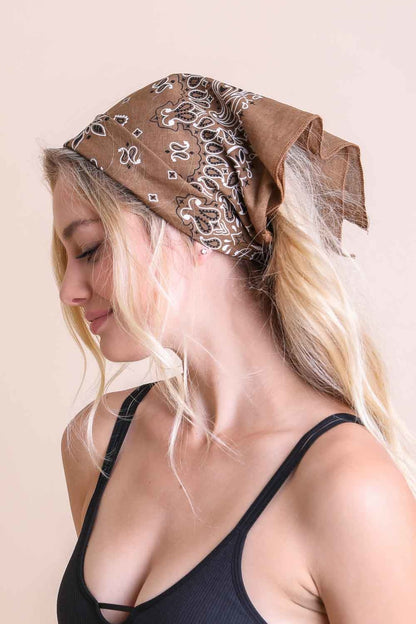 Muted Color Bandana Hats & Hair Mocha