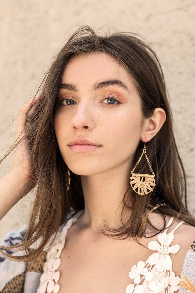 Natural Drop Woven Earrings-Soul Flow Apparel