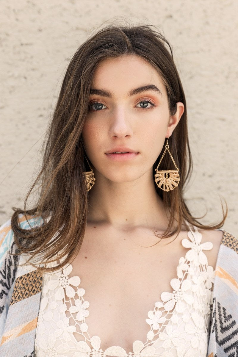 Natural Drop Woven Earrings-Soul Flow Apparel