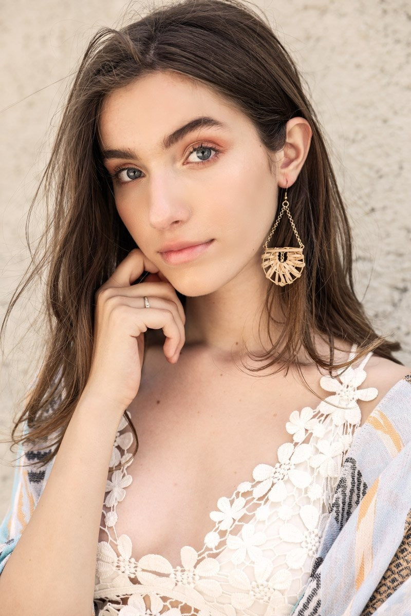 Natural Drop Woven Earrings-Soul Flow Apparel