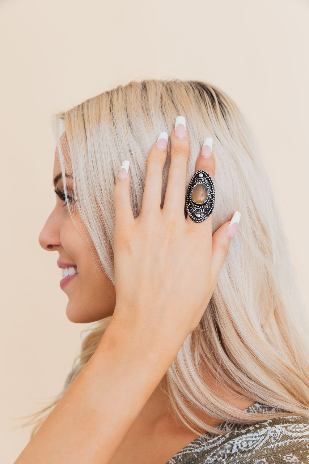 Nostalgic Vintage Honey Tiger's Eye Statement Ring-Soul Flow Apparel