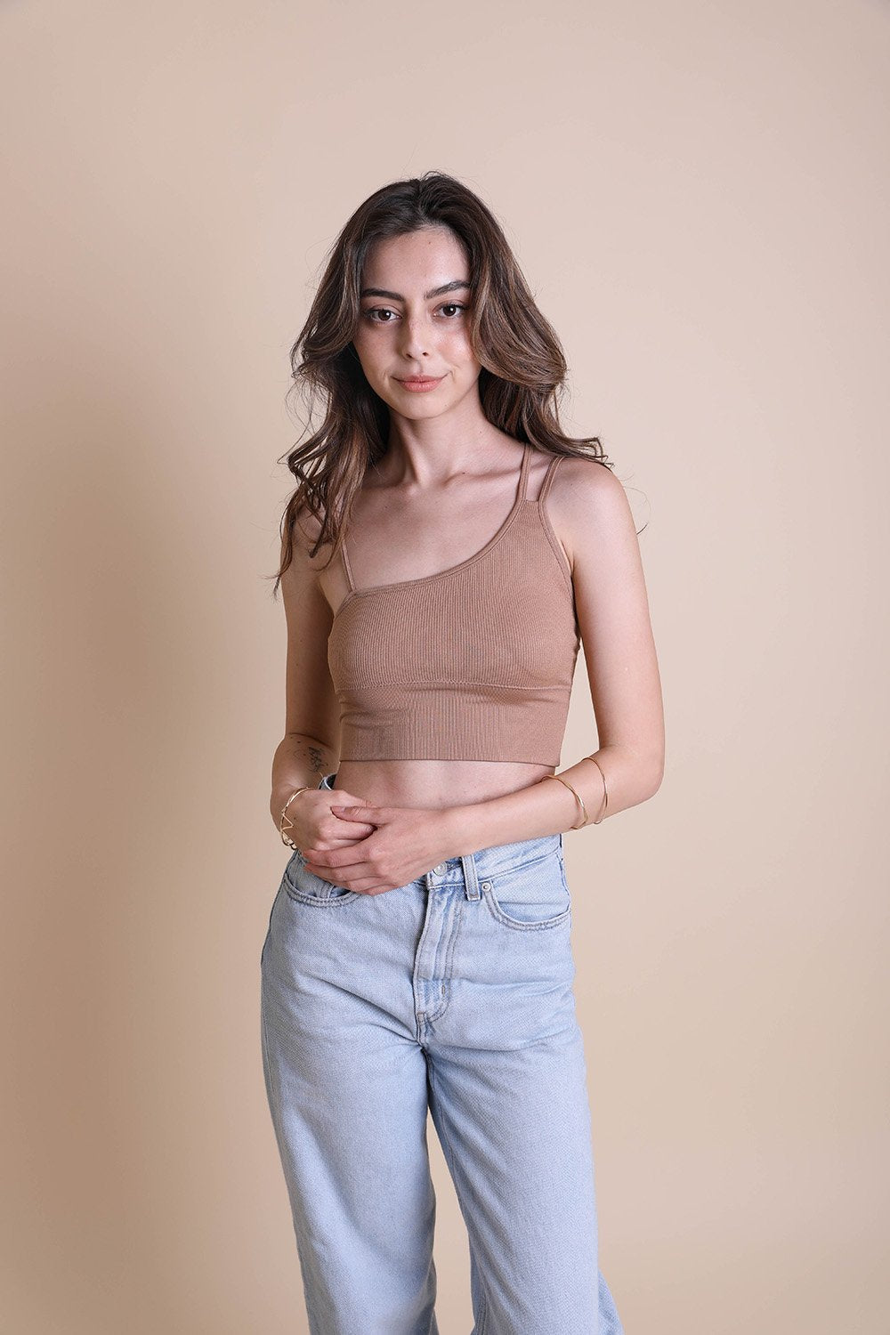 Offset Shoulder Brami Top-Soul Flow Apparel