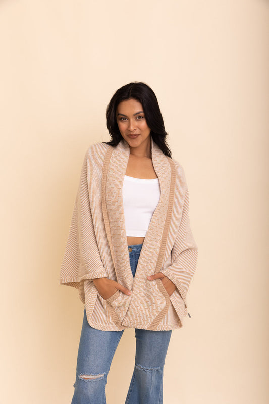 Over The Shoulder Knitted Shawl-Soul Flow Apparel