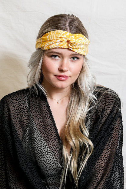 Paisley Boho Head Wrap Hats & Hair Mustard