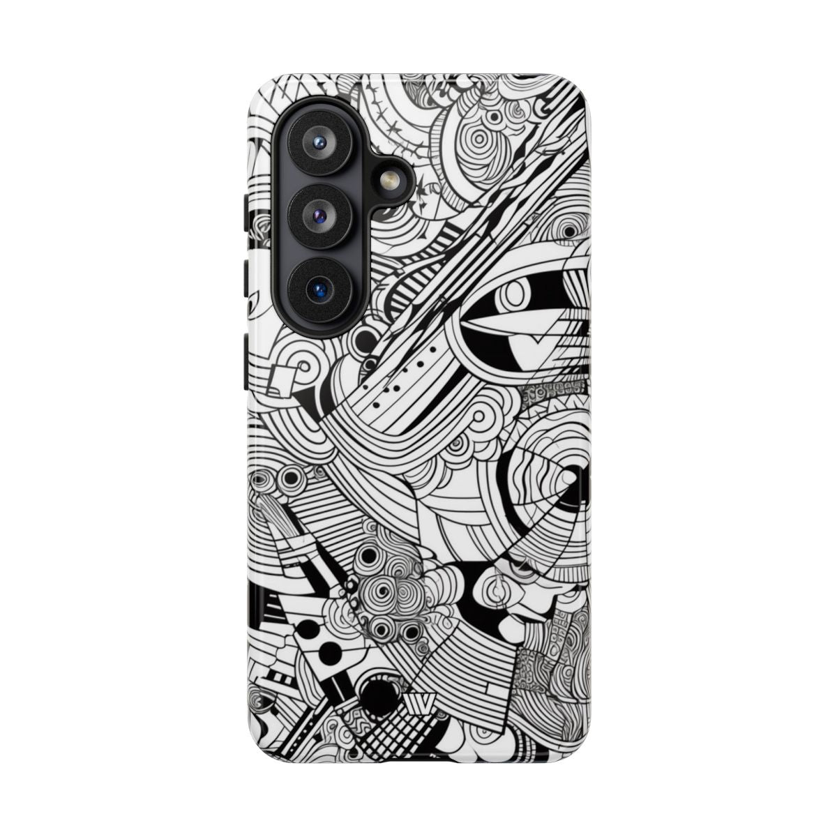 B&W ABSTRACT DOODLE | Tough Phone Case