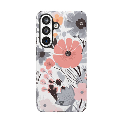 GRAY PASTEL FLOWERS | Tough Phone Case