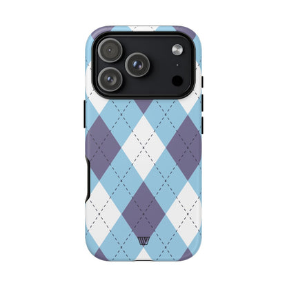 BLUE WHITE PURPLE ARGYLE | Tough Phone Case