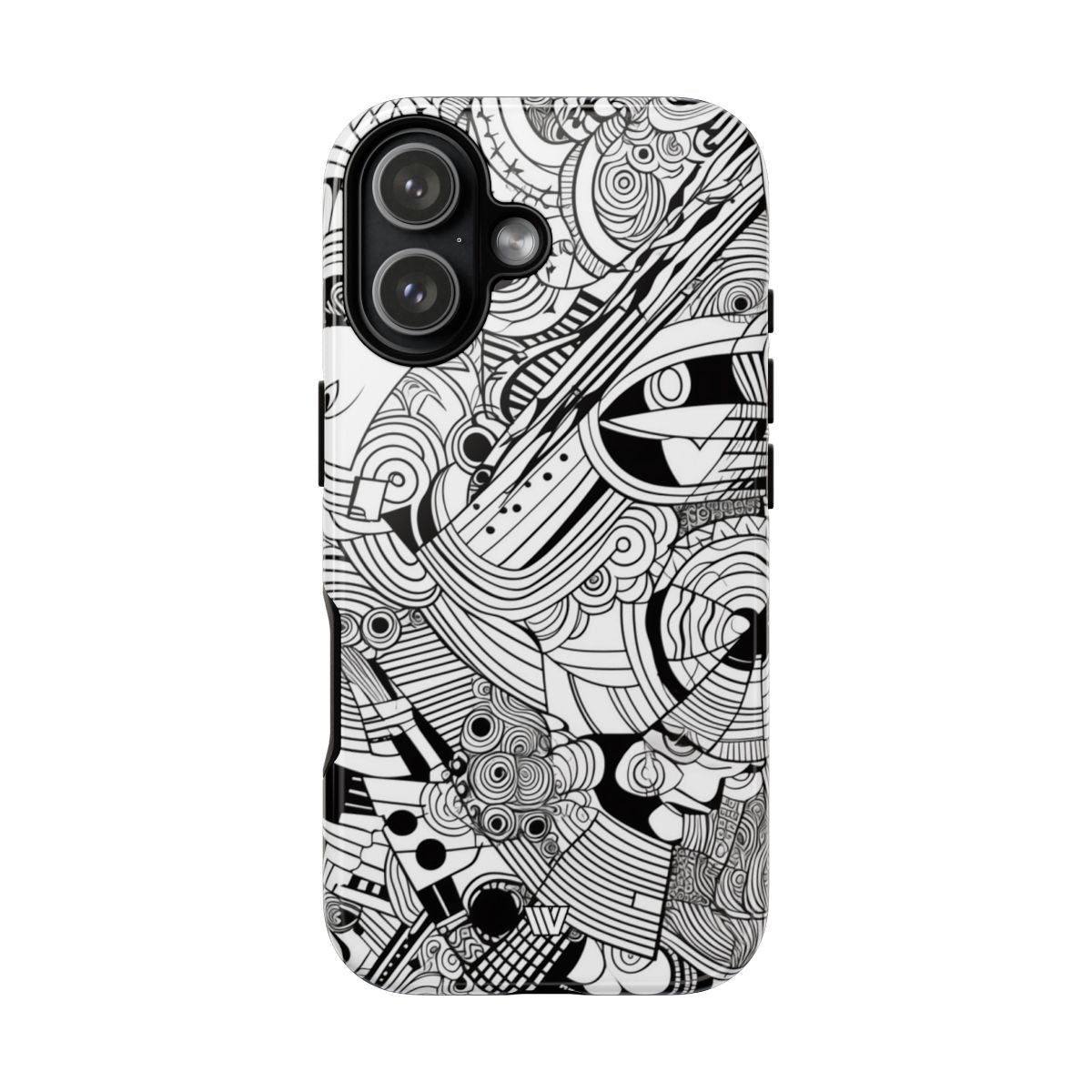 B&W ABSTRACT DOODLE | Tough Phone Case